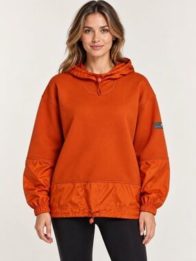 Adidas by Stella McCartney Orange Mixed Media Pullover Hoodie XS